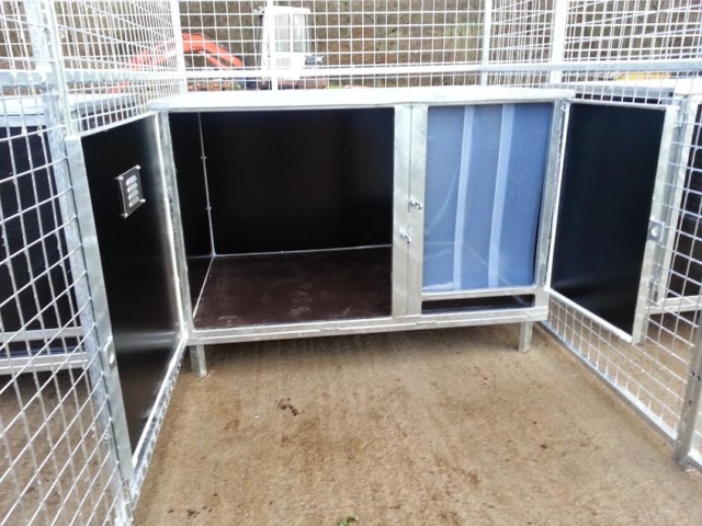 Dog Cabins - dog kennel Dog kennels manufactured by KM Dog Trailers