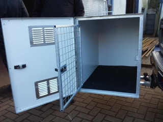Dog Cube for transportation of dogs dog box for towbar - manufactured by KM Dog Trailers