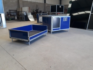 Dog Kennel and Jump up Dog Bed - KM Dog Trailers