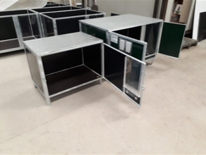Medium Cabin 1 dog kennel Dog kennels manufactured by KM Dog Trailers