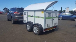 4 berth dog trailer Dog Trecker, dog trailer manufactured by KM Dog Boxes